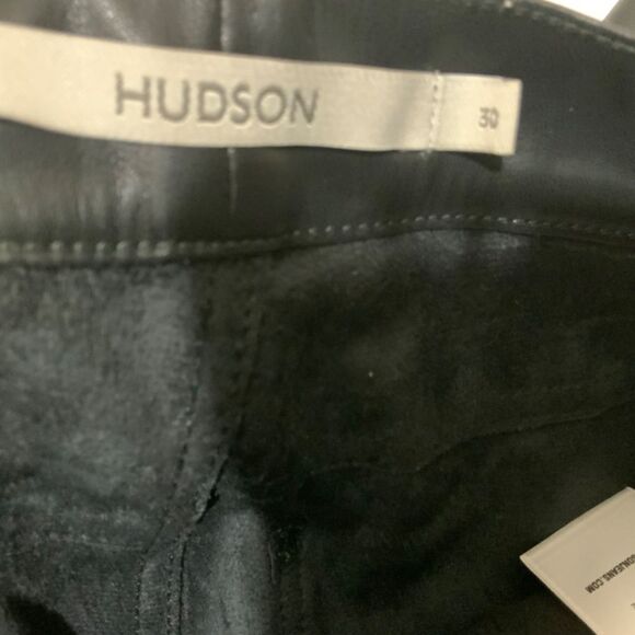 HUDSON Barbara Faux Leather High Waist Straight Ankle in Black Beauty size 30 - Picture 13 of 15